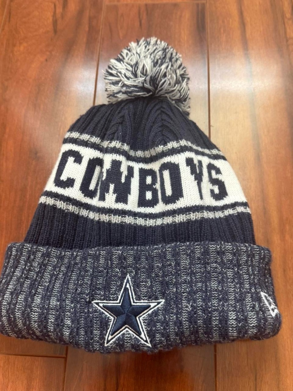 Dallas Cowboys Navy Pom Beanie